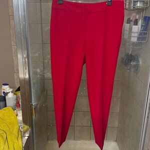 Vibrant Red Trousers, blue plaid trouser